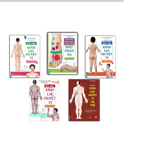 Combo 5c - Đồ giải kinh lạc huyệt vị + Liệu pháp chữa bệnh - Khu phản xạ