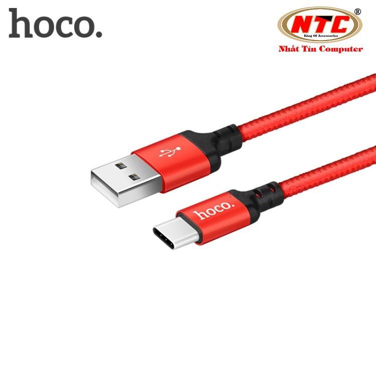 Cáp sạc dây dù Hoco X14 dài 2M cổng Type-C (Hỗ trợ sạc nhanh) - Hãng phân phối