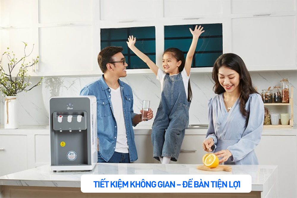 Máy lọc nước nóng lạnh để bàn cao cấp FujiE WPD508C, 4 cấp lọc màng siêu lọc UF Kortech Hàn Quốc - Hàng chính hãng