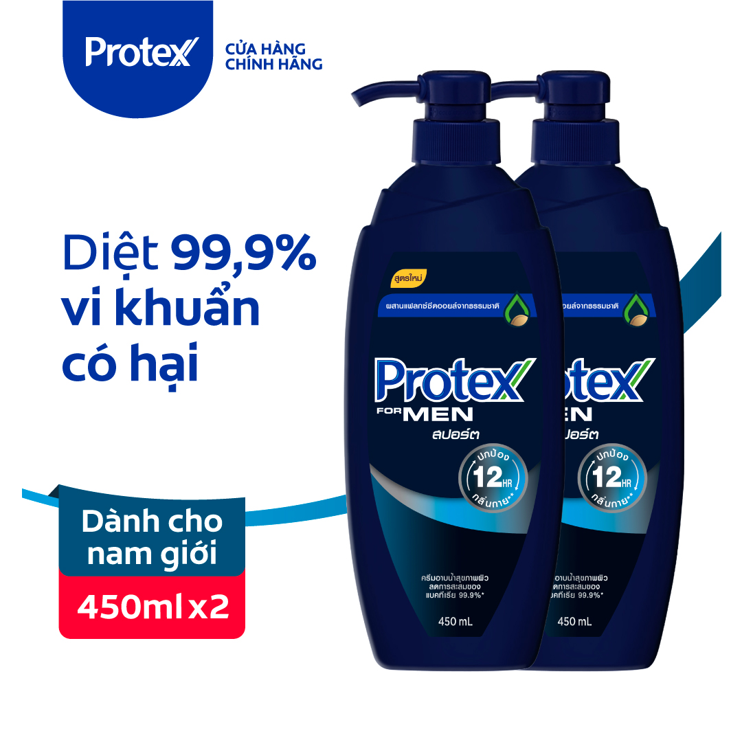 Bộ 2 sữa tắm diệt khuẩn Protex For Men Sport dành cho Nam 500ml/chai