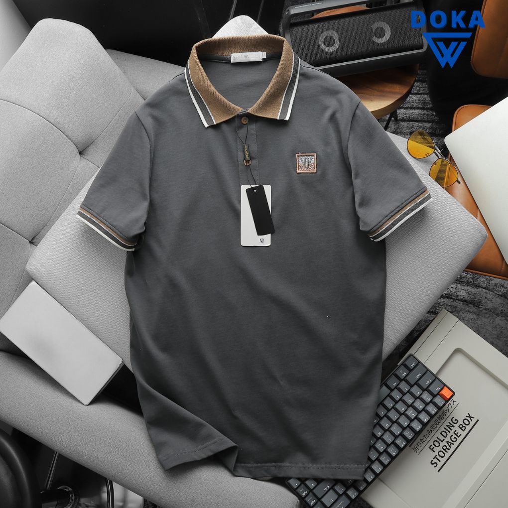 Áo Thun Nam Cổ Bẻ Pack Horse Thêu Nổi Logo Chữ KK thời trang Doka PSA25