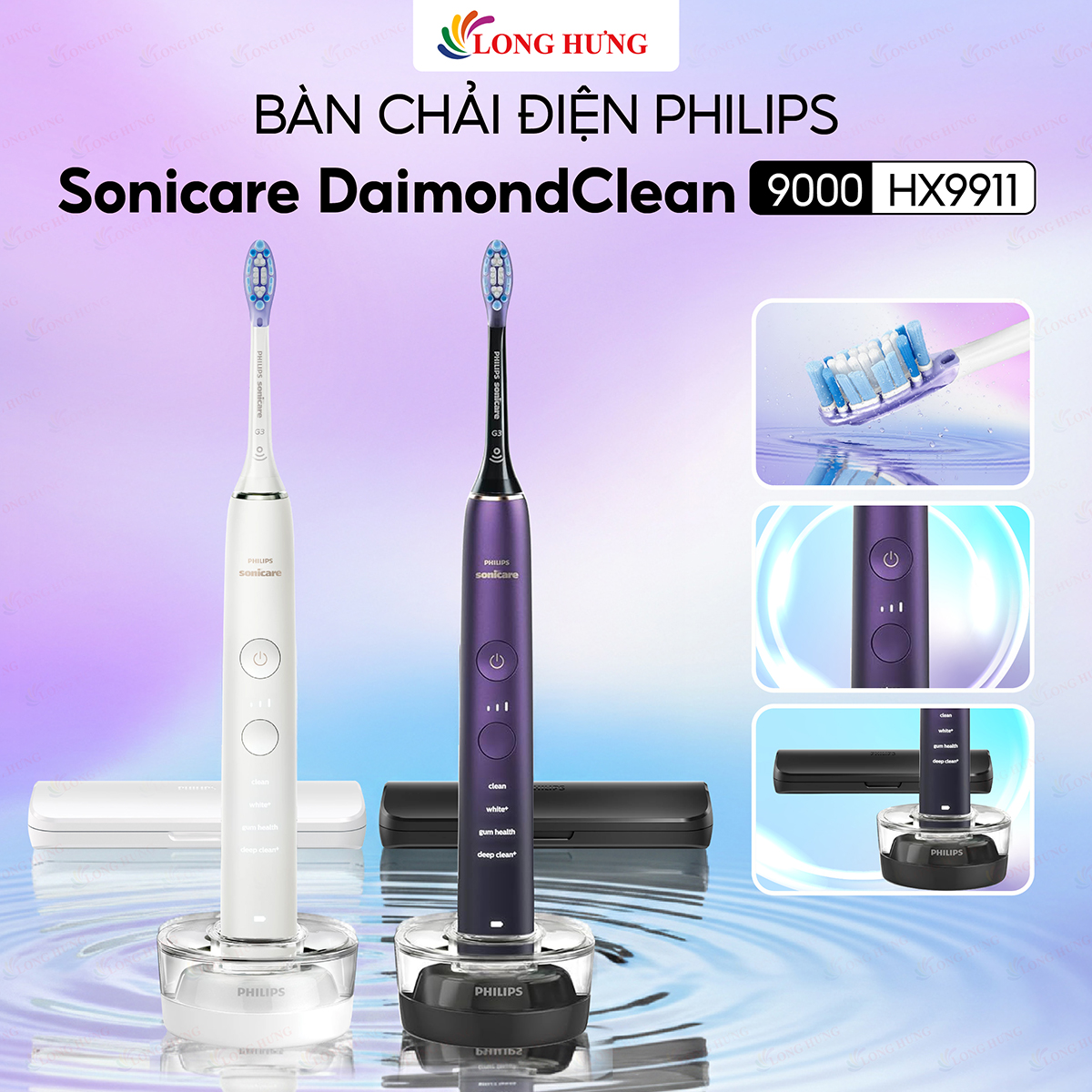 Bàn chải điện Philips Sonicare DiamondClean 9000 Series HX9911 - Hàng chính hãng