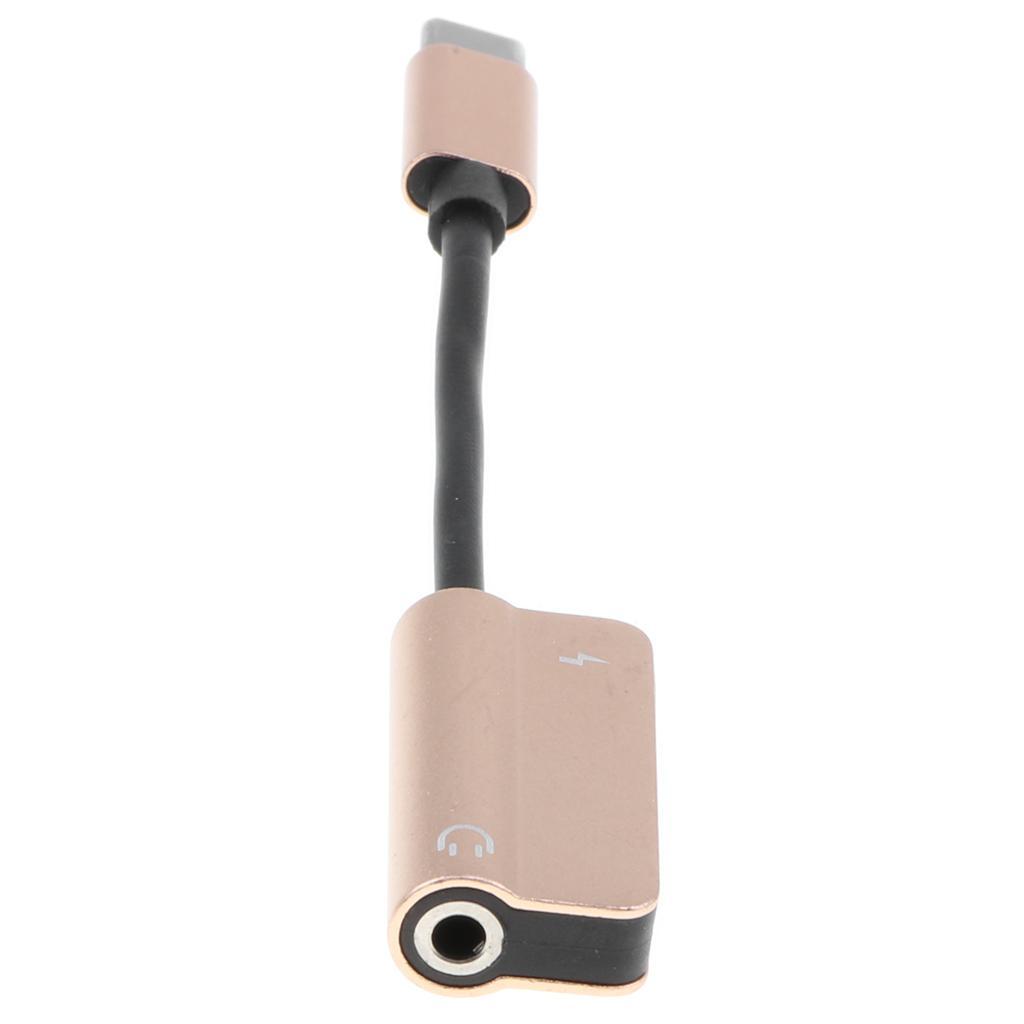 2-5pack Type C to 3.5mm Headphone Audio Adapter and USB-C Charging Cable Rose
