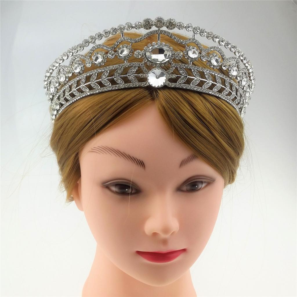Wedding Diamante Rhinestone Baroque Tiara Crown Earrings Jewelry Set