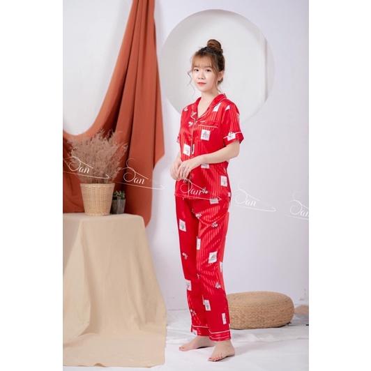 Đồ ngủ pyjama đẹp dành cho nữ, chất liệu lụa satin cao cấp, đồ mặc nhà kiểu dáng tay ngắn, quần đùi hoặc quần dài SANMAY