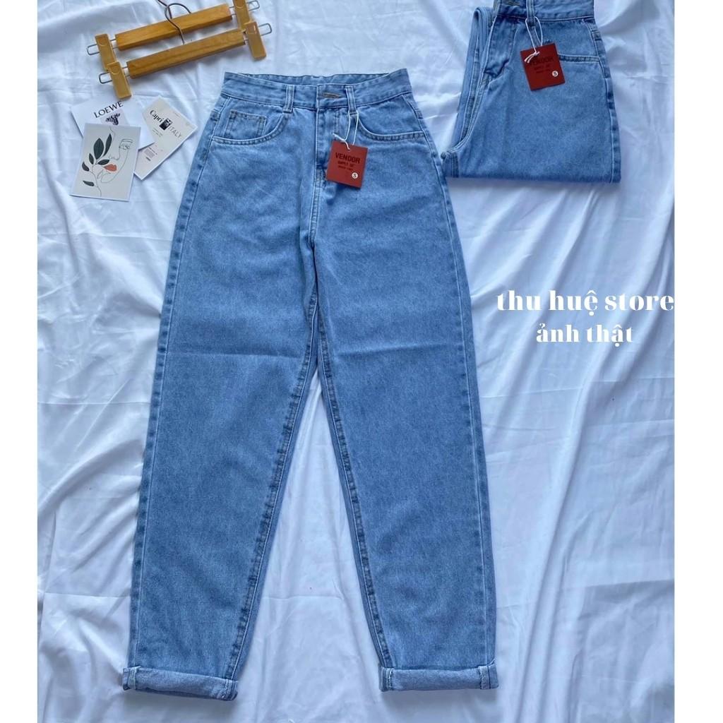 Quần Baggy Jean Cạp Cao Rách Kiểu Phong Cách ULZANG Cho Nữ