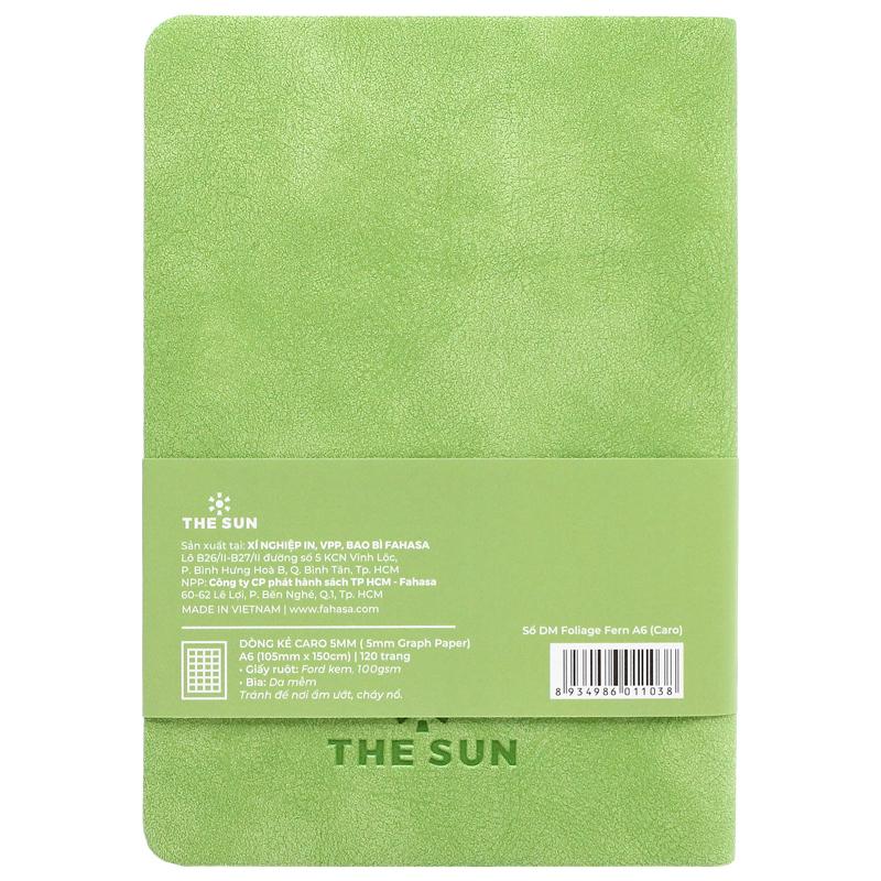 Sổ Bìa Da A6 - Caro - 120 Trang 100gsm - The Sun - Fern