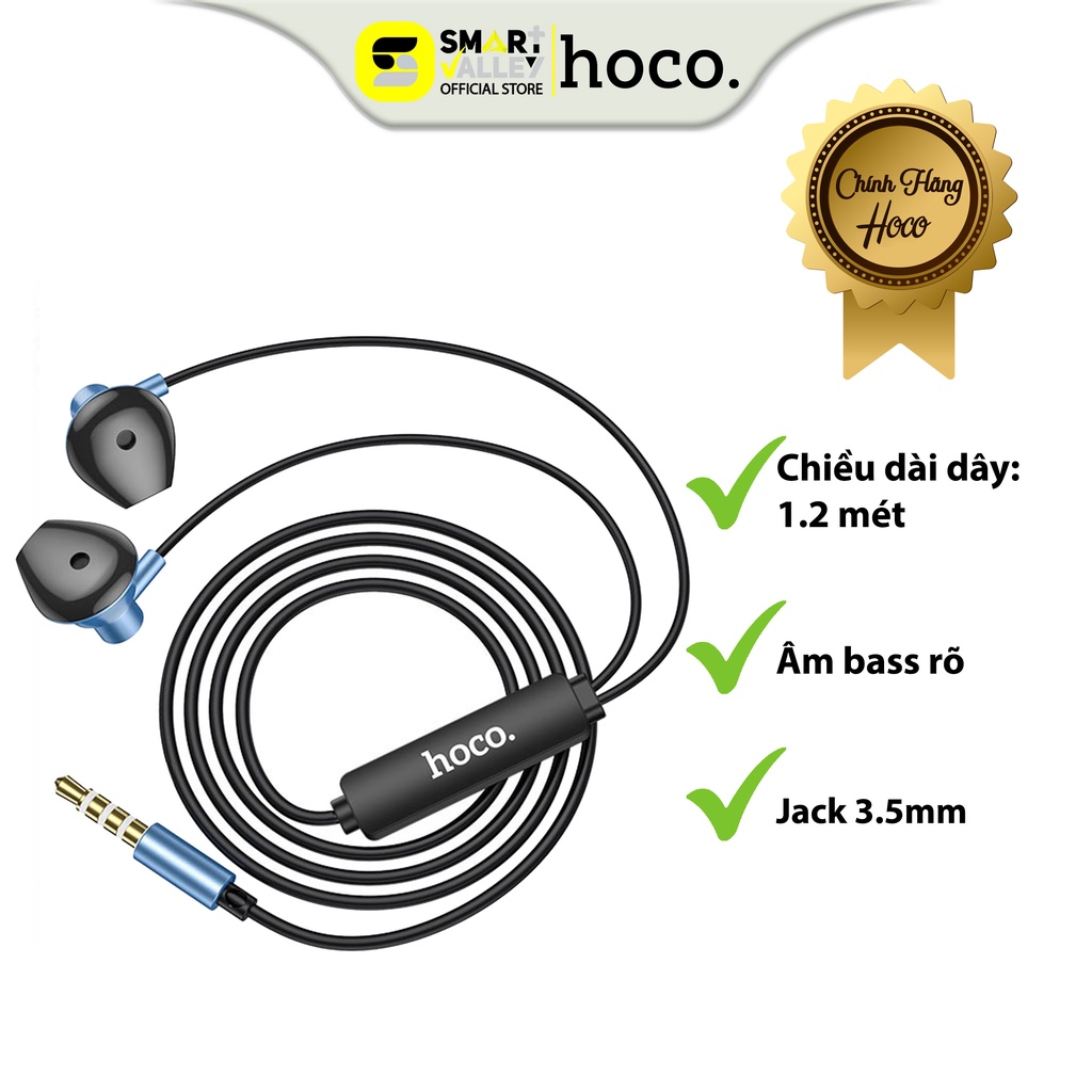 Tai nghe dây HOCO M75 CÓ MICRO ĐÀM THOẠI JACK 3.5MM Dành cho điện thoại iPhone iP Huawei Samsung Oppo Realme - hàng chính hãng