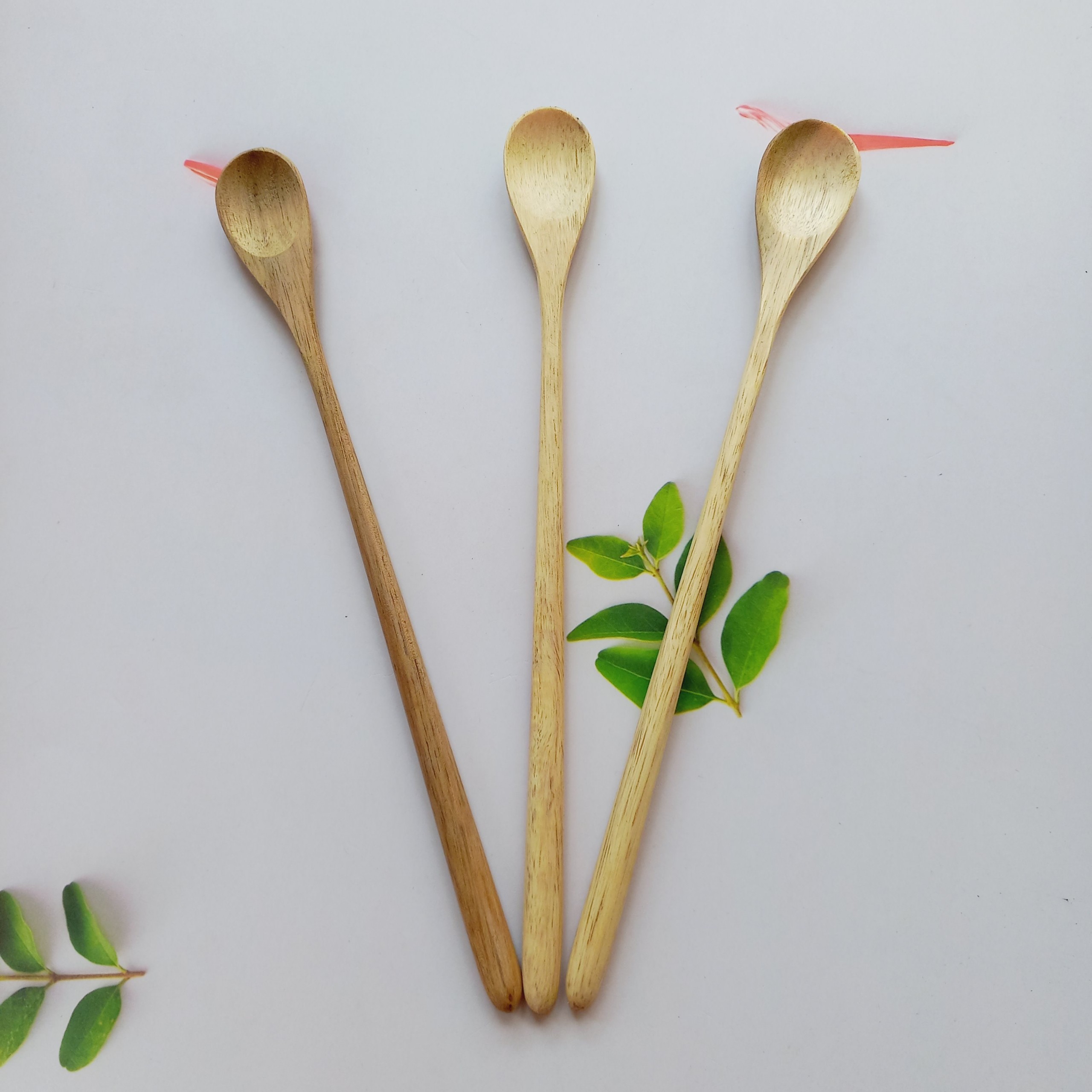 Thìa Gỗ Miệng Tròn Cán Dài 22cm Khuấy Cocktail, Sinh Tố, Cà Phê Decor Trang Trí Chụp Ảnh Bàn Ăn Của Vitrapro