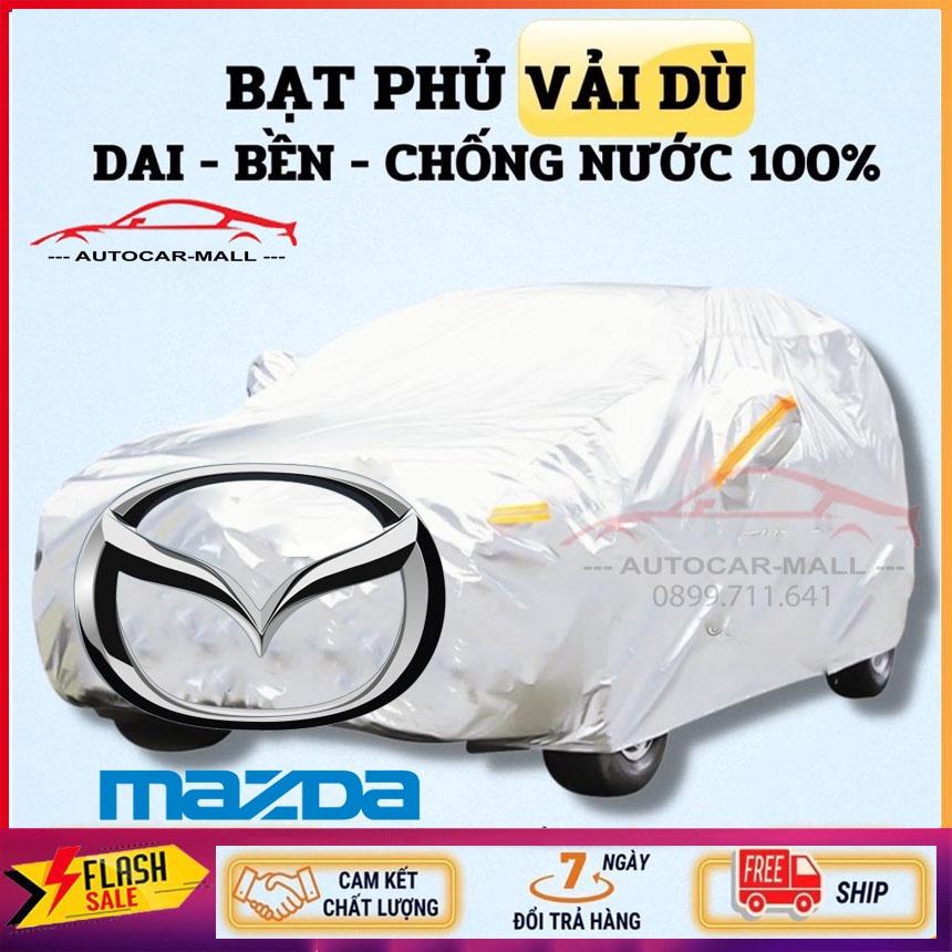 Bạt Phủ Ô Tô Vải Dù Xe MAZDA 2, Mazda 3, Mazda 6, CX5, CX8, CX9, BT50 chống nóng, chống nước, có phản quang