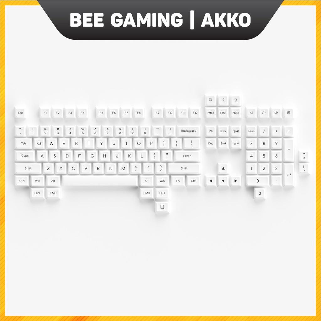 Bộ keycap chính hãng AKKO – Black on White BOW (Chất liệu ABS Double-Shot / SAL profile / 195 nút)