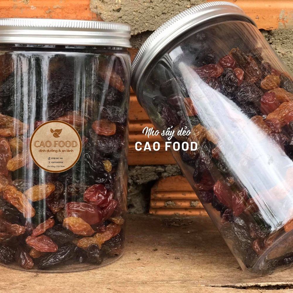 Nho sấy dẻo mixed 3 màu CAO Food từ 100% nho tươi nhập khẩu Mỹ - sấy mọng chua ngọt tự nhiên