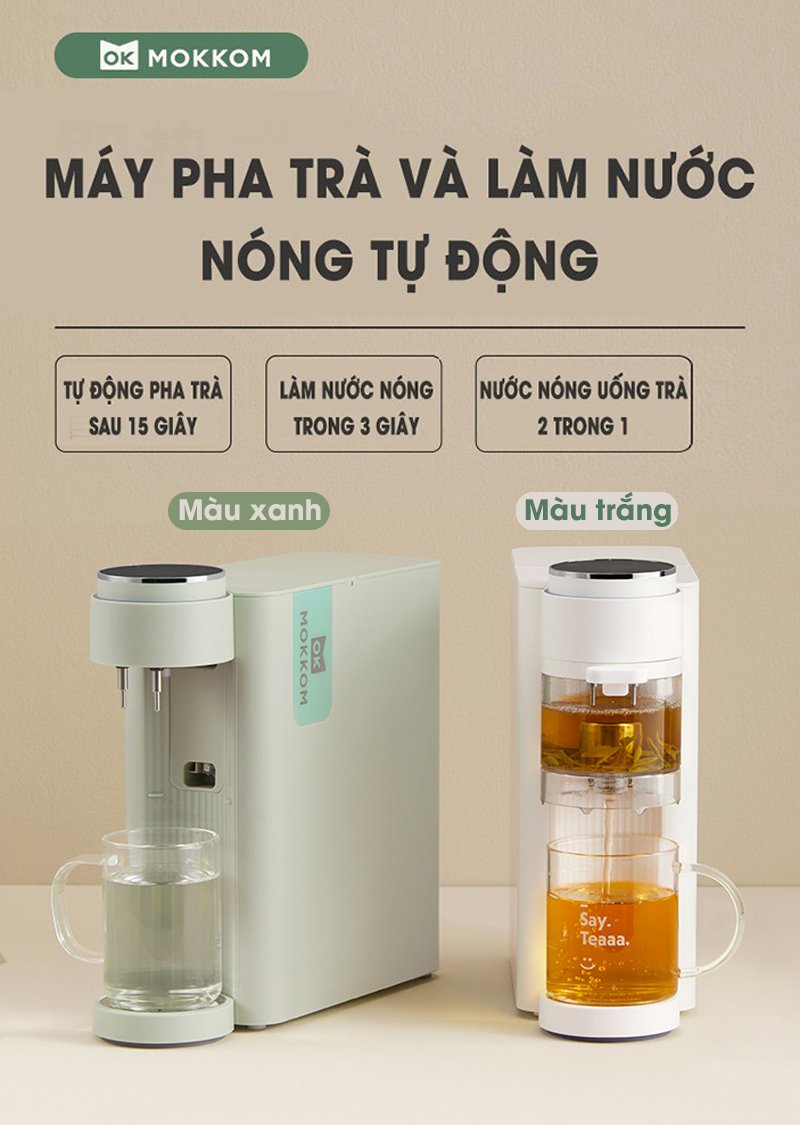 Máy Pha Trà - Đun Sôi Nước Tự Động Mokkom MK371 - Hàng Chính Hãng