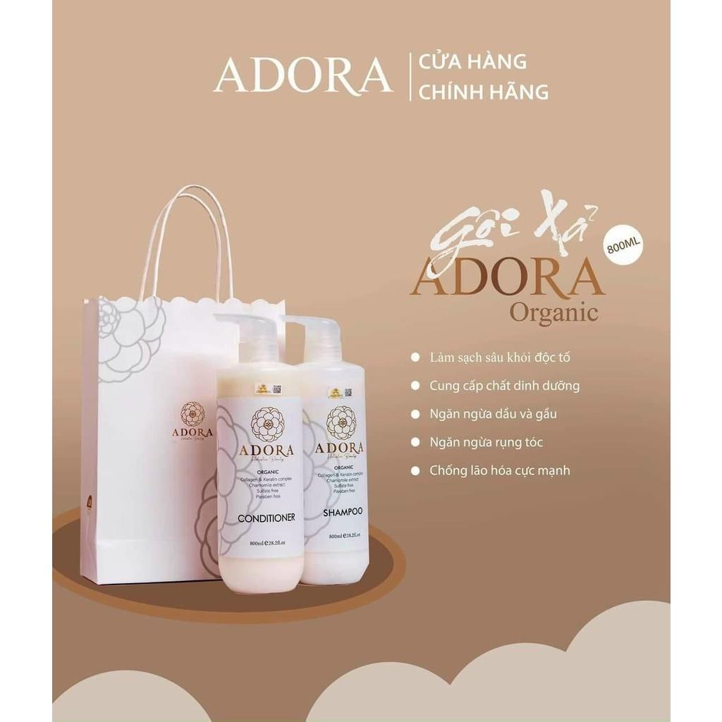 Dầu Gội Đầu ADORA 500ML Chiết Xuất Collagen Oganic Keratin Giups Phục Hồi Nuôi Dưỡng Tóc Chuyên Sâu Giảm Rụng Tóc