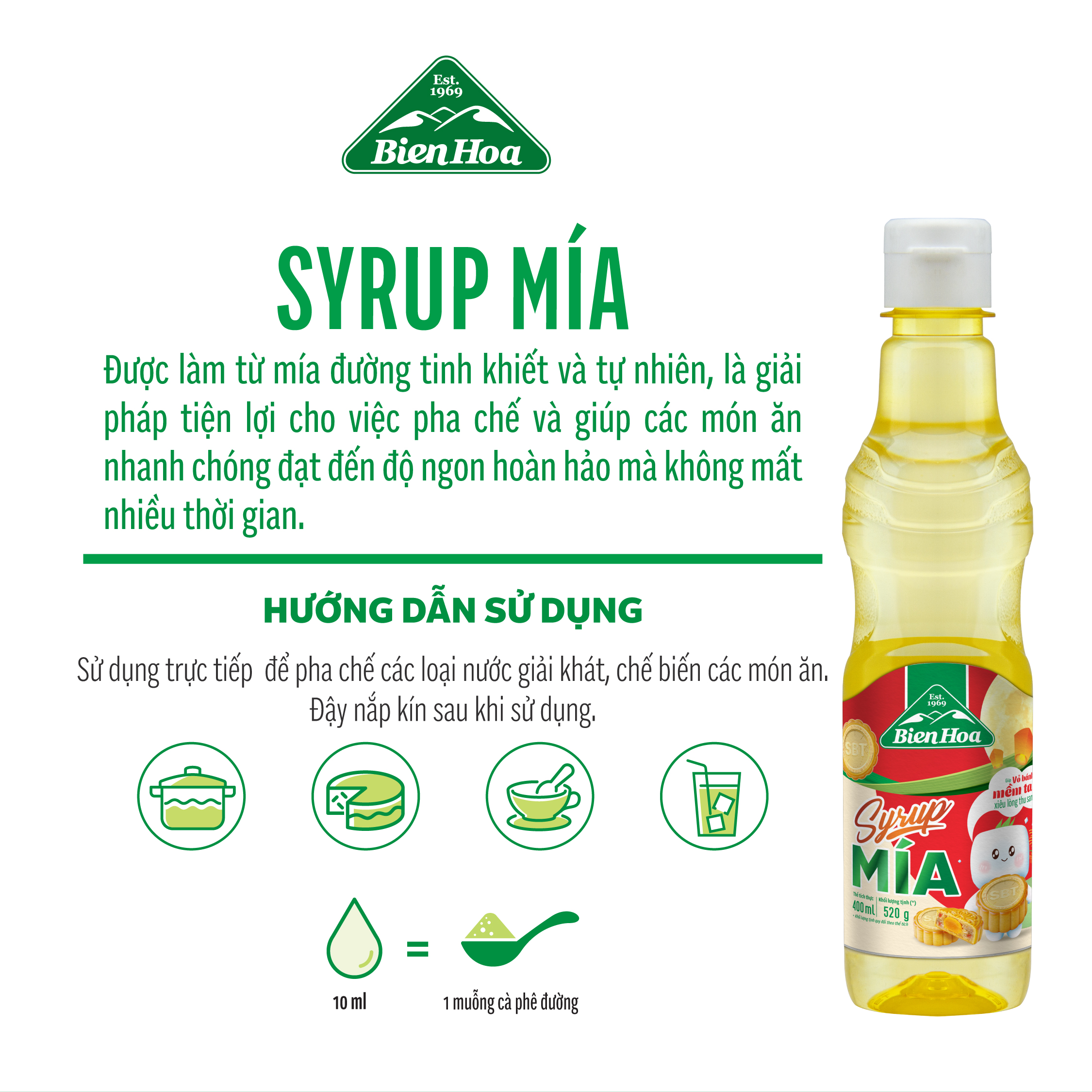 Thùng 12 Chai Syrup Mía Biên Hòa 700ml/Chai