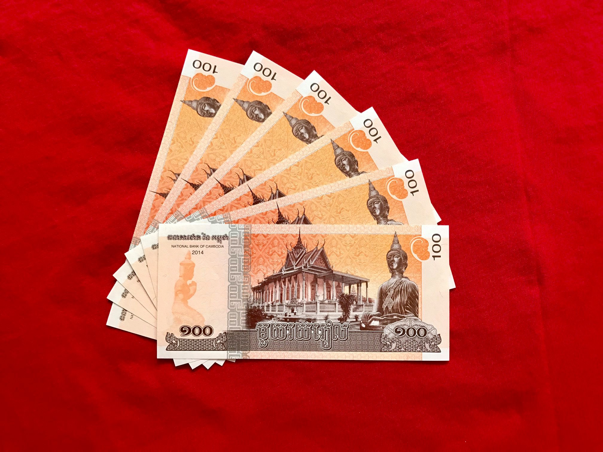 COMBO 100 TỜ Tiền Hình Phật Campuchia , lì xì tẹt ga - tặng kèm bao lì xì - The Merrick Mint
