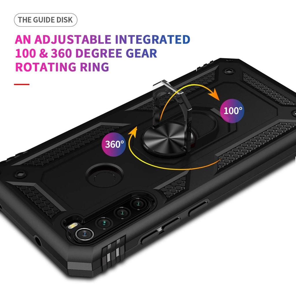 Ốp lưng cho Xiaomi Redmi Note 8 chống sốc 2 lớp kèm nhẫn iring làm giá đỡ