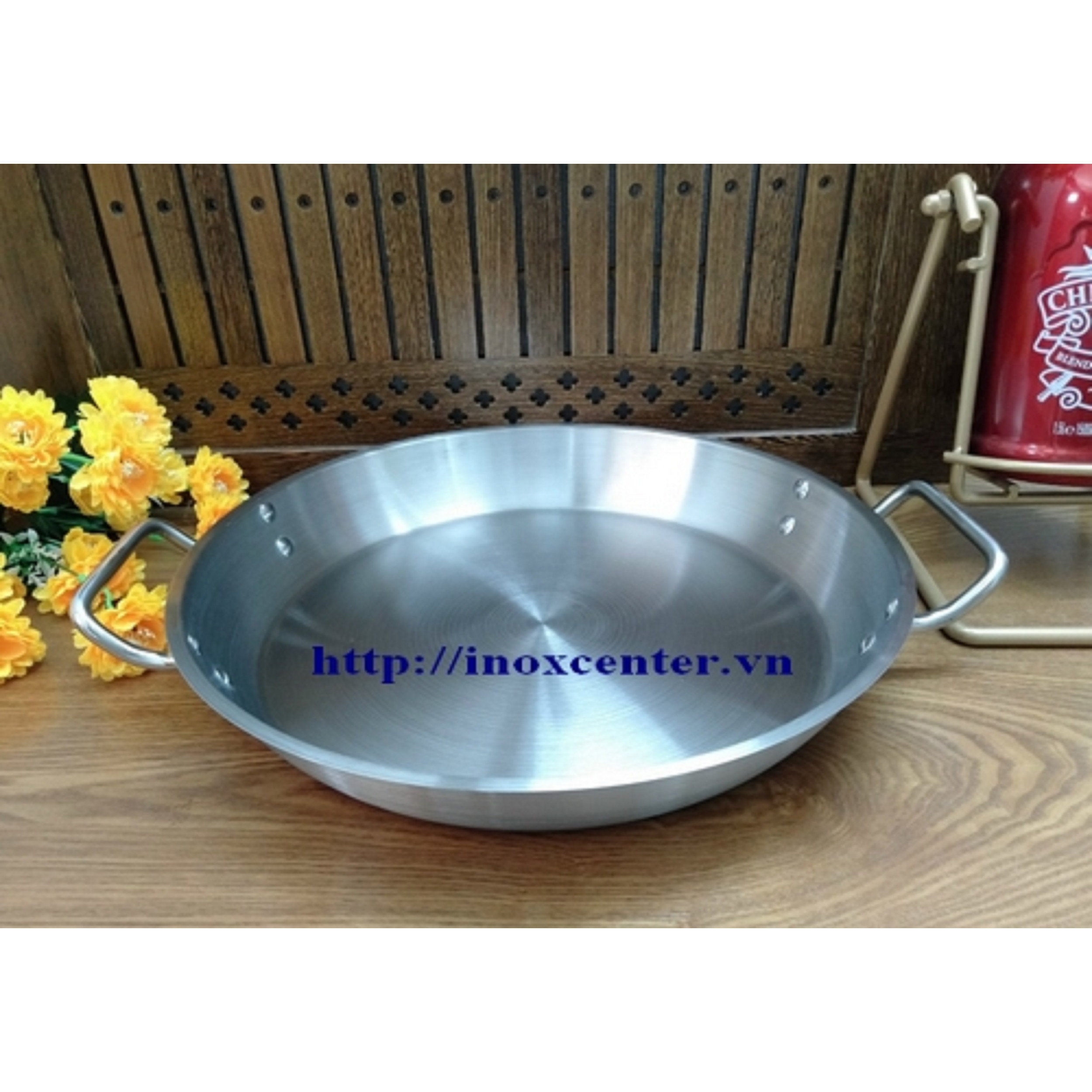 CHẢO INOX 2 QUAI 3 ĐÁY 36 CM
