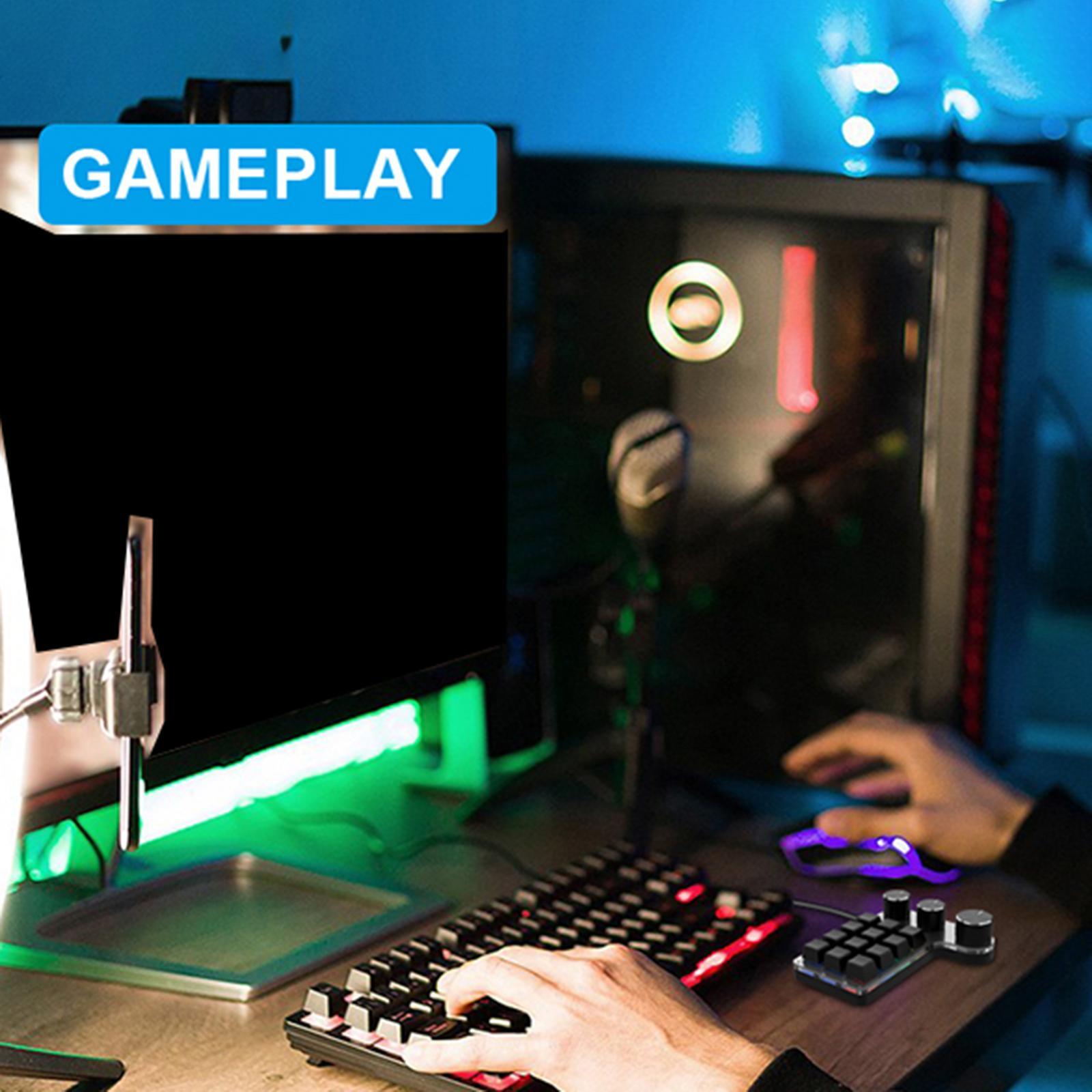 Portable Numeric Keypad 9 Keys 3 Knob Program RGB for PC Laptop Tablet