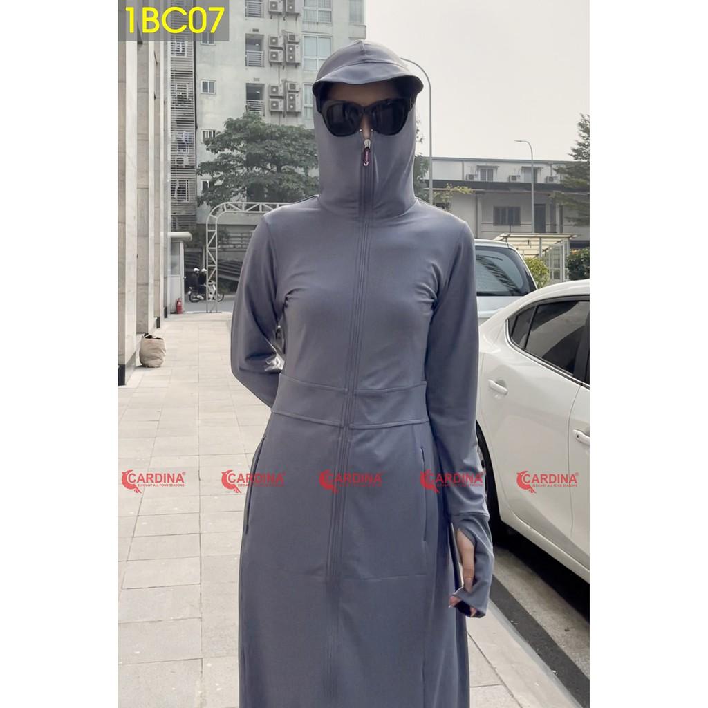 Áo Chống Nắng cao cấp, Dáng Dài Liền Thân 2 Lớp Chất Thun Lạnh Chính Hãng CARDINA - Mềm Mịn Mát Lạnh