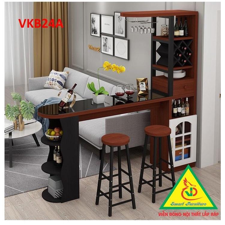 Quầy bar mini kết hợp tủ rượu VKB24A ( không kèm ghế) - Nội thất lắp ráp Viendong Adv