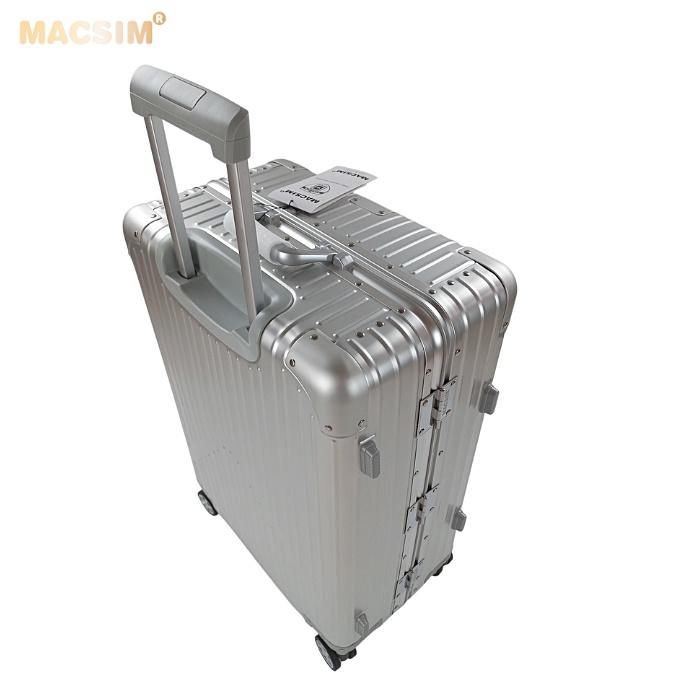 Vali hợp kim nhôm nguyên khối MS1104 Macsim cao cấp màu bạc cỡ 26 inches