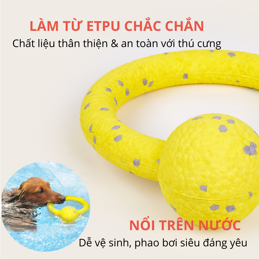 Đồ chơi cho chó FOFOS, Vòng kéo co cắn gặm, Đồ chơi tương tác cực vui nhộn, Giảm đau răng nướu, Chất liệu bền bỉ an toàn