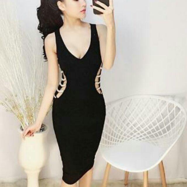 Đầm body sát nách khoét eo sexy