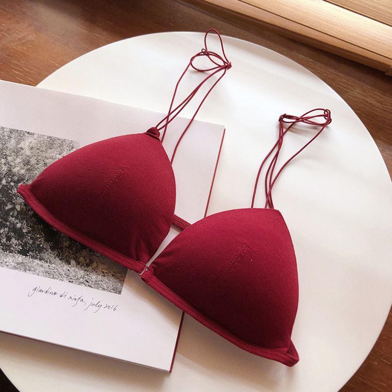 Áo Lót Bralette Cotton Dây Mảnh Cài Trước - Có Size- B082