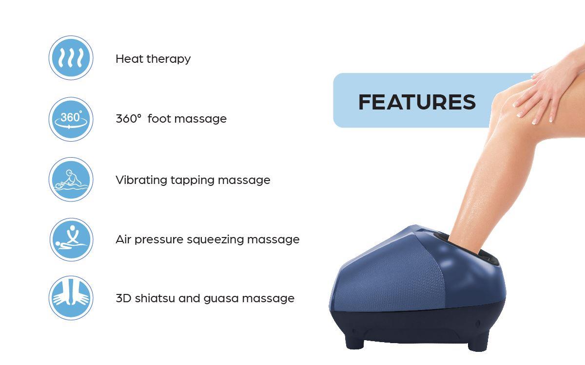 Máy Massage Chân G-BEETLE PRO tặng &quot;Máy Massage Cầm Tay G-Relax EZ + Thảm Massage Chân Ten Pad&quot;