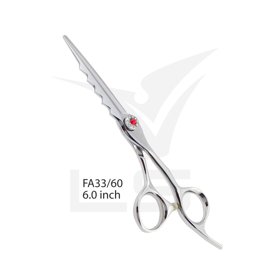 Kéo cắt tóc VLS FA33/6.0 inches lưỡi thẳng quai offset vênh đỡ ngón cố định - Hàng chính hãng