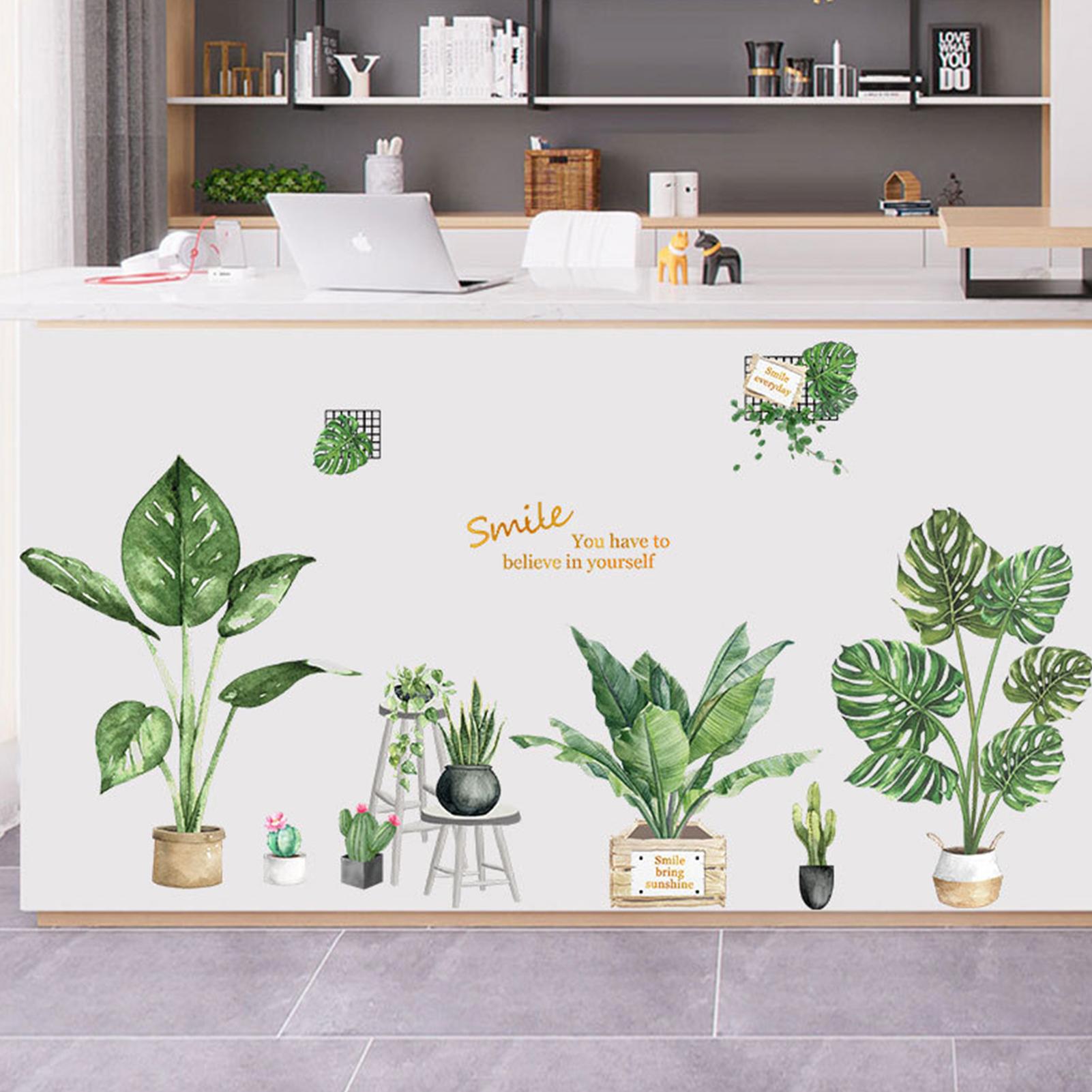 Decal Dán Tường Có Thể Tháo Rời Vinyl Tường Nghệ Thuật Trang Trí Cho Nhà Chủ Đề Chậu Cây cảnh