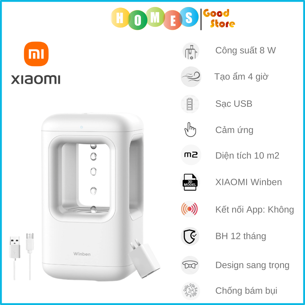 Máy Phun Sương Tạo Độ Ẩm Không Khí Xiaomi Beiwei KLS-08 Dung Tích 3L Lít - Hàng Nhập Khẩu