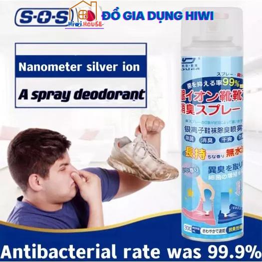 Chai Xịt khử mùi cho giày và tất, công nghệ nano bạc Khử mùi hiệu quả, diệt khuẩn 260ml