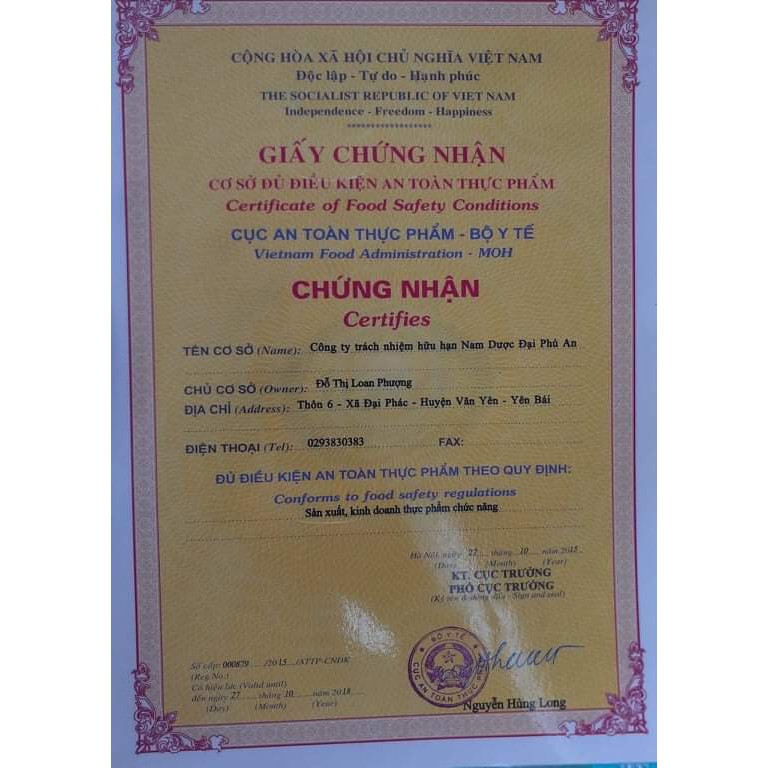 Tinh Dầu Thực Vật Đại Phú An Hỗ Trợ Xương Khớp