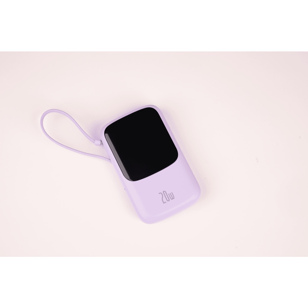 Pin dự phòng tích hợp cáp sạc Baseus Qpow Pro Digital Display Fast Charge Power Bank 10000mAh 20W - Hàng Chính Hãng