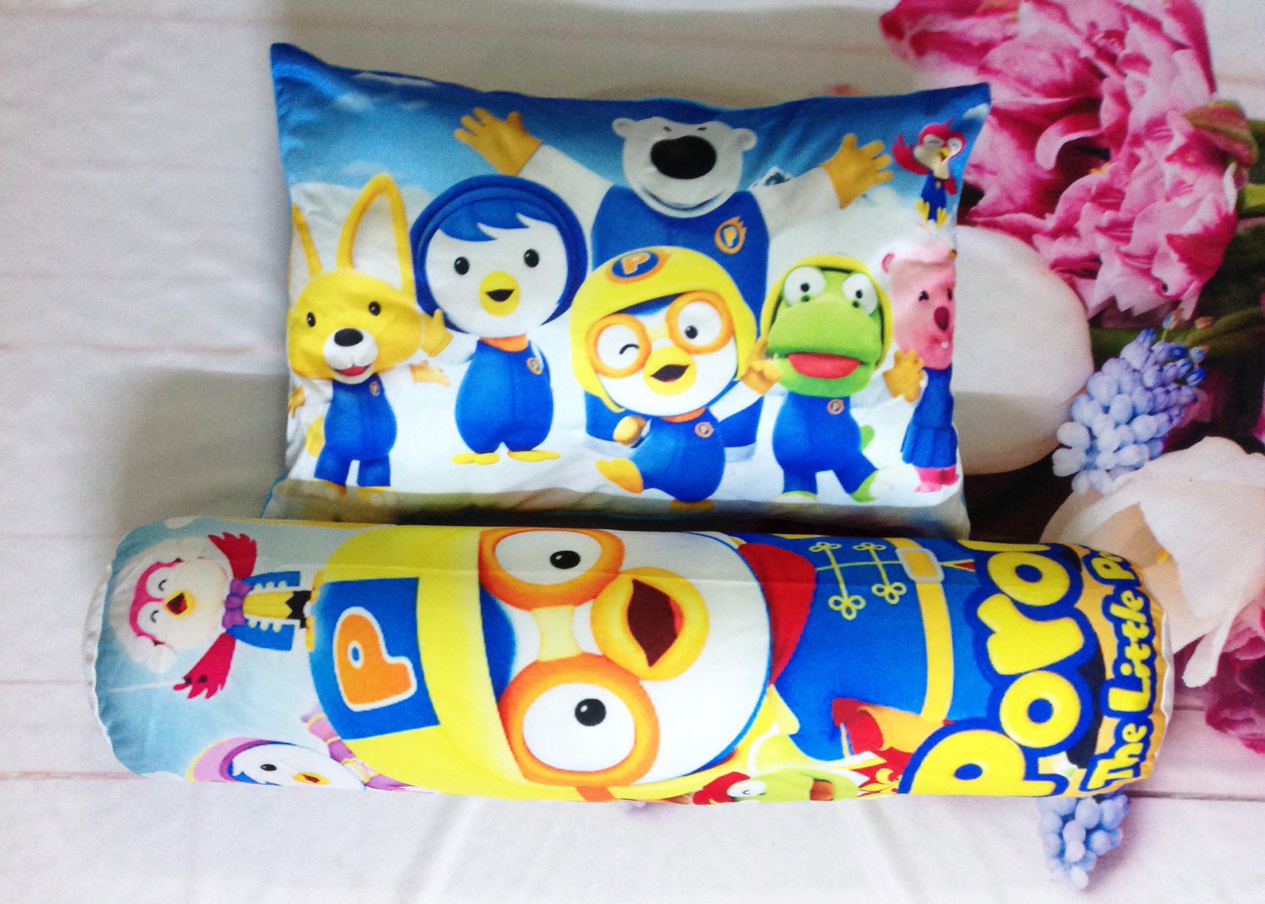 Set vỏ gối nằm và vỏ gối ôm mẫu Pororo