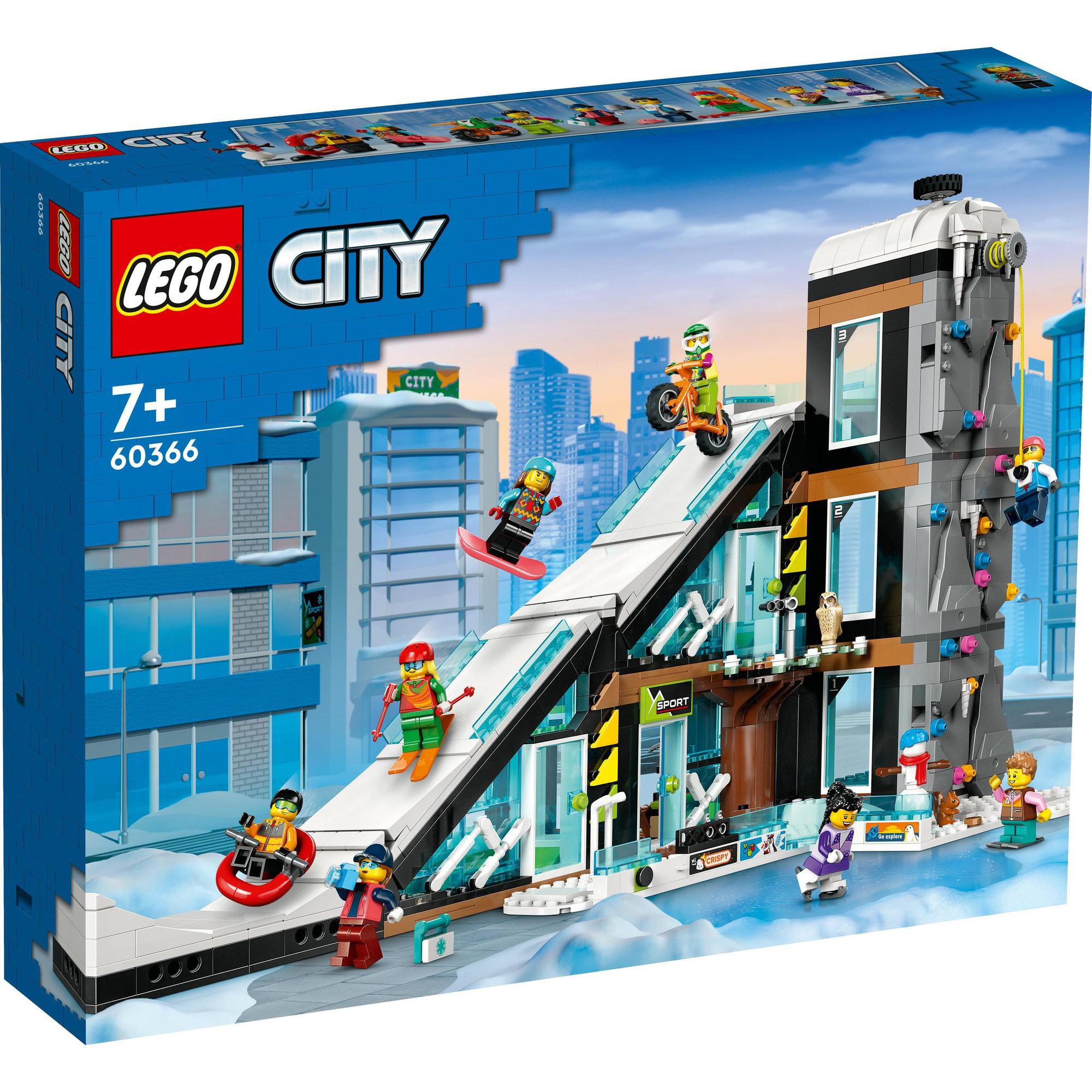 LEGO City 60366 Đồ chơi lắp ráp Khu trung tâm trượt tuyết và leo núi (1,054 chi tiết)