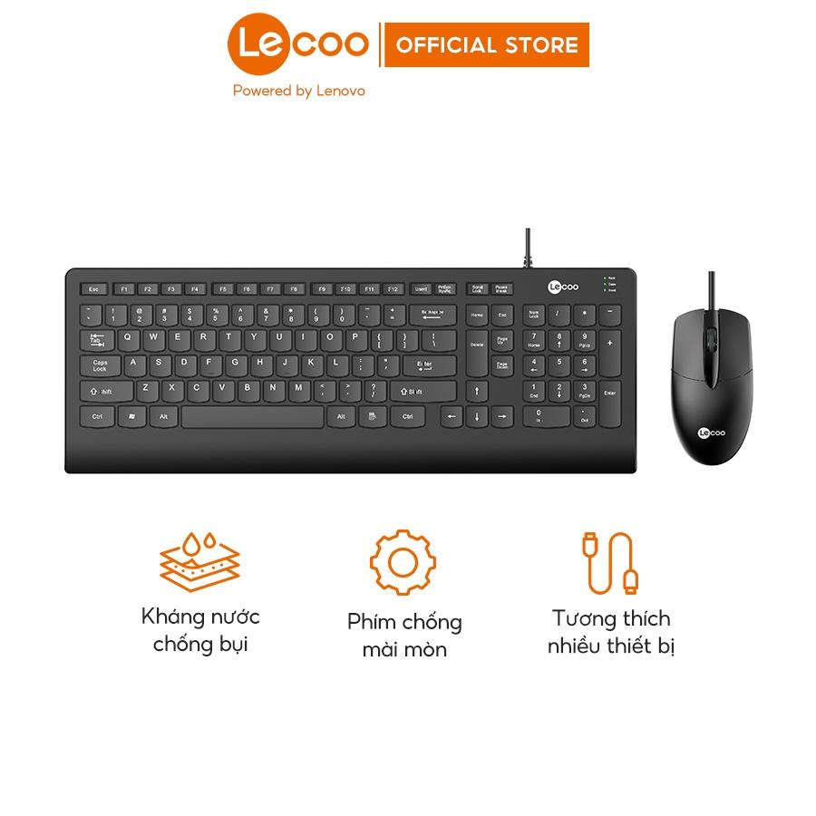 Bộ bàn phím chuột văn phòng có dây Lecoo CM103, thiết kế nhỏ gọn cho văn phòng - BH 24 tháng Hàng nhập khẩu