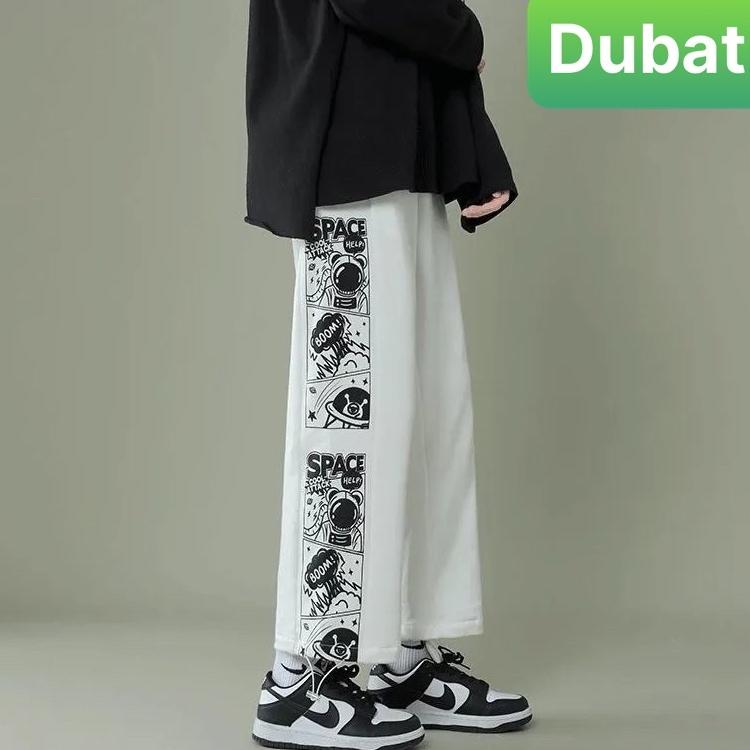 QUẦN JOGGER NAM NỮ UNISEX CHẤT NỈ DÀY DA CÁ ỐNG SUÔNG RỘNG BOOM SPACE RÚT DÂY PHONG CÁCH HOT TREND MÙA HÈ - DUBATI FASHI