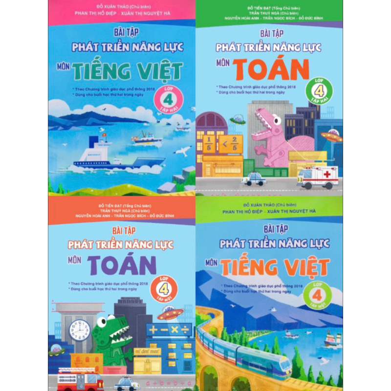 Sách -(Combo 4 cuốn) Bài Tập Phát Triển Năng Lực Môn Toán+ Tiếng Việt Lớp 4 (Kết Nối)