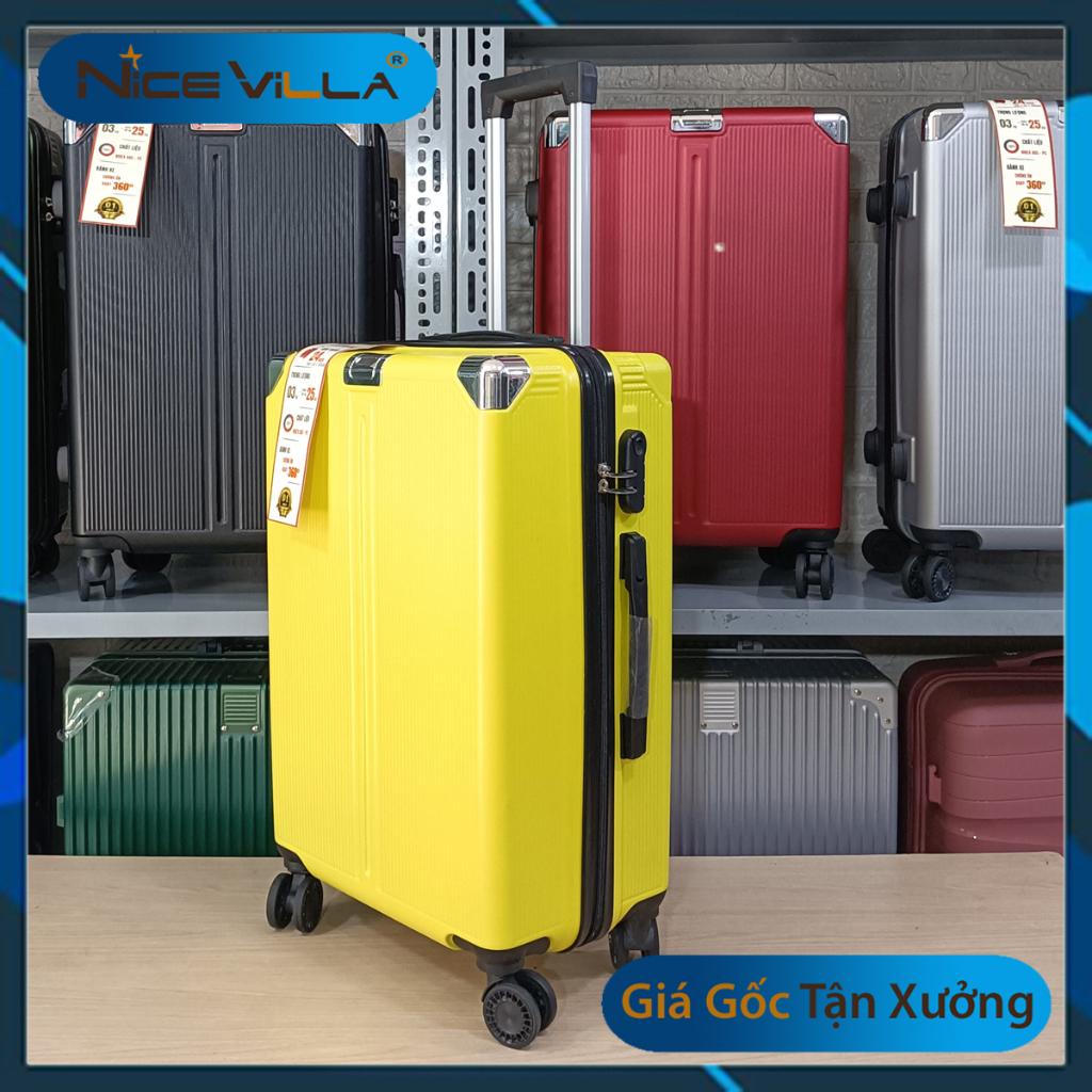 Vali Kéo Du Lịch Bọc Góc NiceVila - Vali nhựa Thời Trang 20/24 inch - Vàng (Bọc Góc)