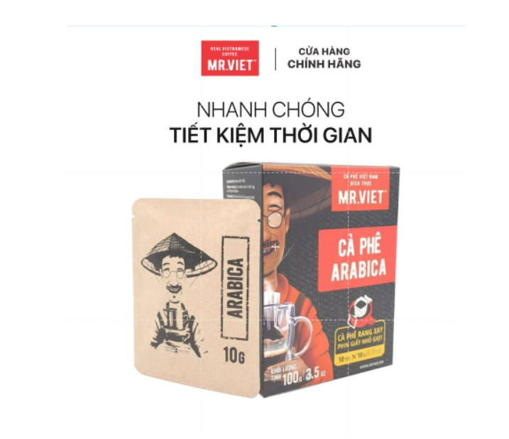 Cà phê phin giấy-  cà phê Arabica (Arabica coffee -ground coffee drip bag)100gr