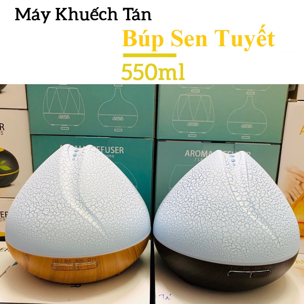 MÁY XÔNG TINH DẦU CHUYÊN DỤNG DUNG TÍCH 550ML, VÂN GỖ CAO CẤP, TÍCH HỢP ĐIỀU KHIỂN TỪ XA