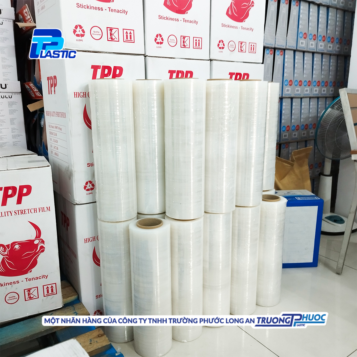 Màng PE Quấn Hàng Pallet TPP, PE Stretch Film, Màng Nhựa Bọc Hàng, Màng Co, Màng Cuốn Hàng,Màng Chít, 3.96kg/cuộn, TRONG SUỐT