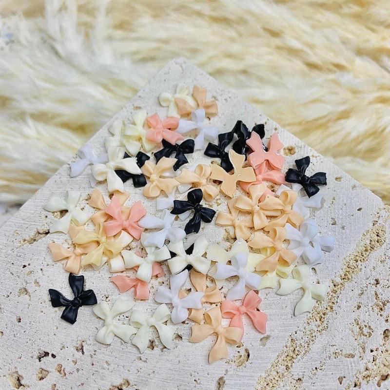 Set Nơ Mix Màu Phụ Kiện Trang Trí Móng Nhựa, Dễ Dàng Sử Dụng, Tạo Mẫu Nail Art Độc Đáo, Đa Dạng Màu Sắc Làm Nail Nữ