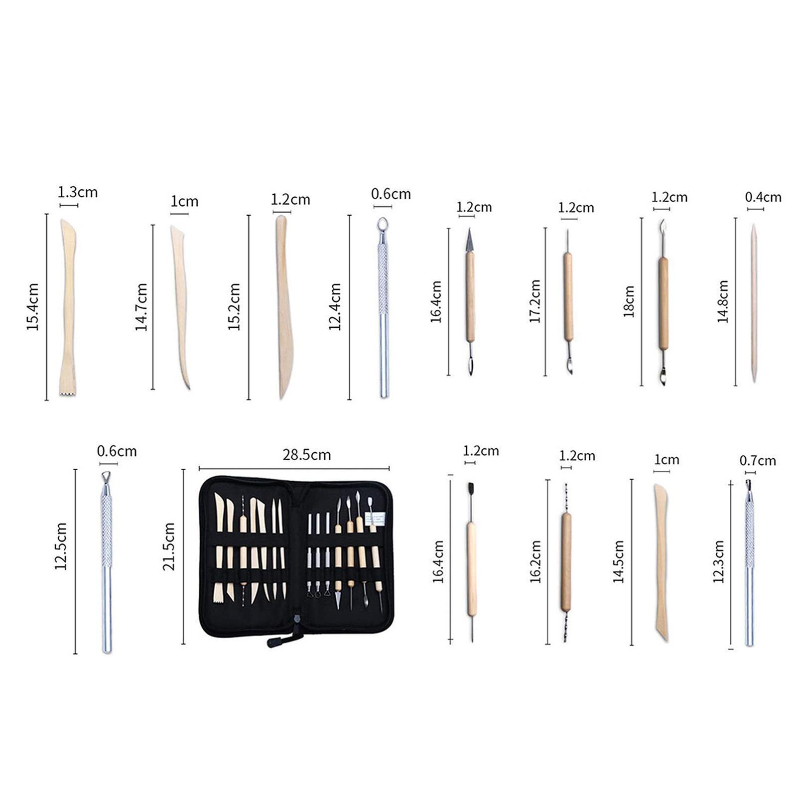 14x Polymer Clay Tools Clay Carving Tool Set with Carrying Case Clay Sculpting Tools Pottery Carving Tool Set for Carving Modeling Drawing