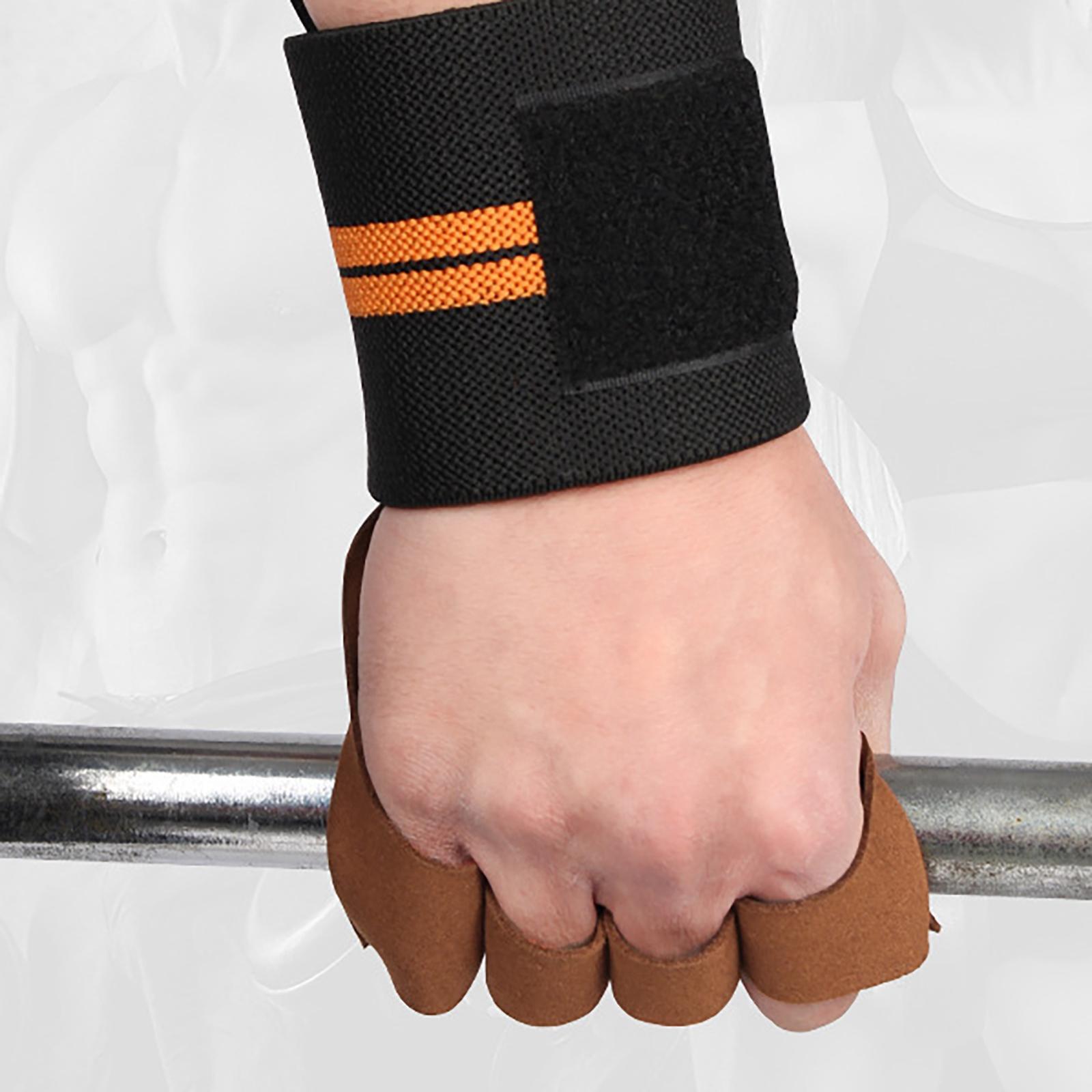 Weight Lifting Hand Grips Workout Pads with with Adjustable Wrist Support Wraps for Power Lifting Pull Up Fitness Gym
