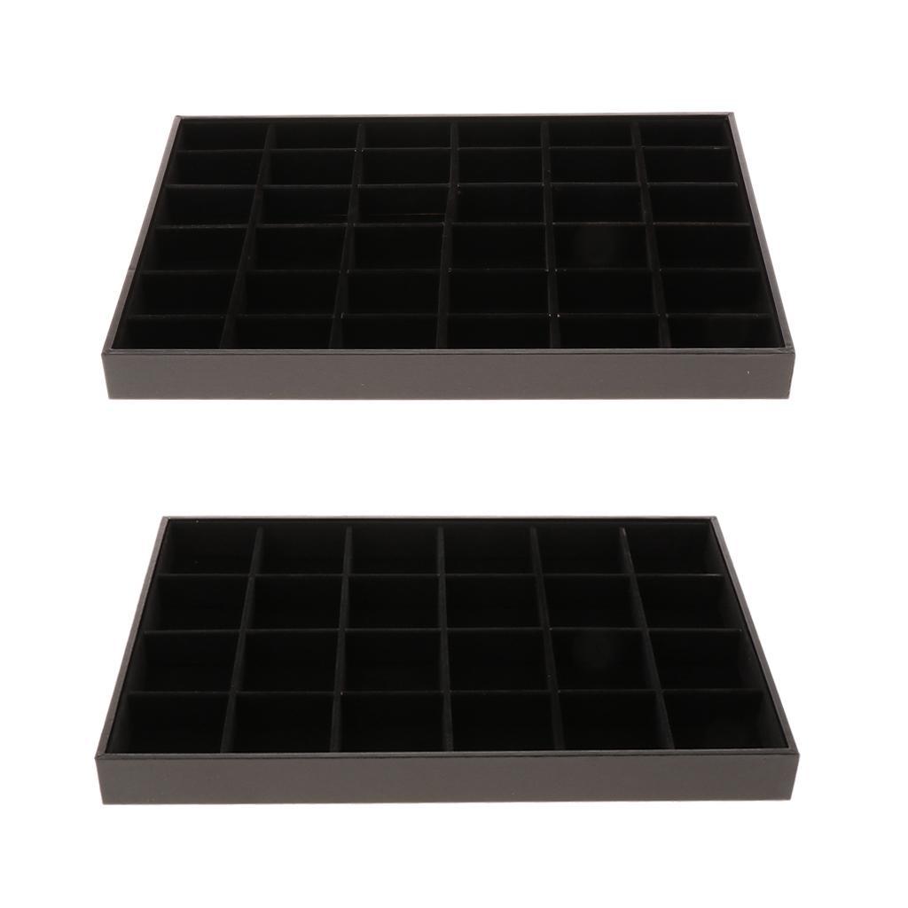 Velvet Bracelet Bangle Watch Jewelry Display Tray Storage Case Box 24/36 Grid