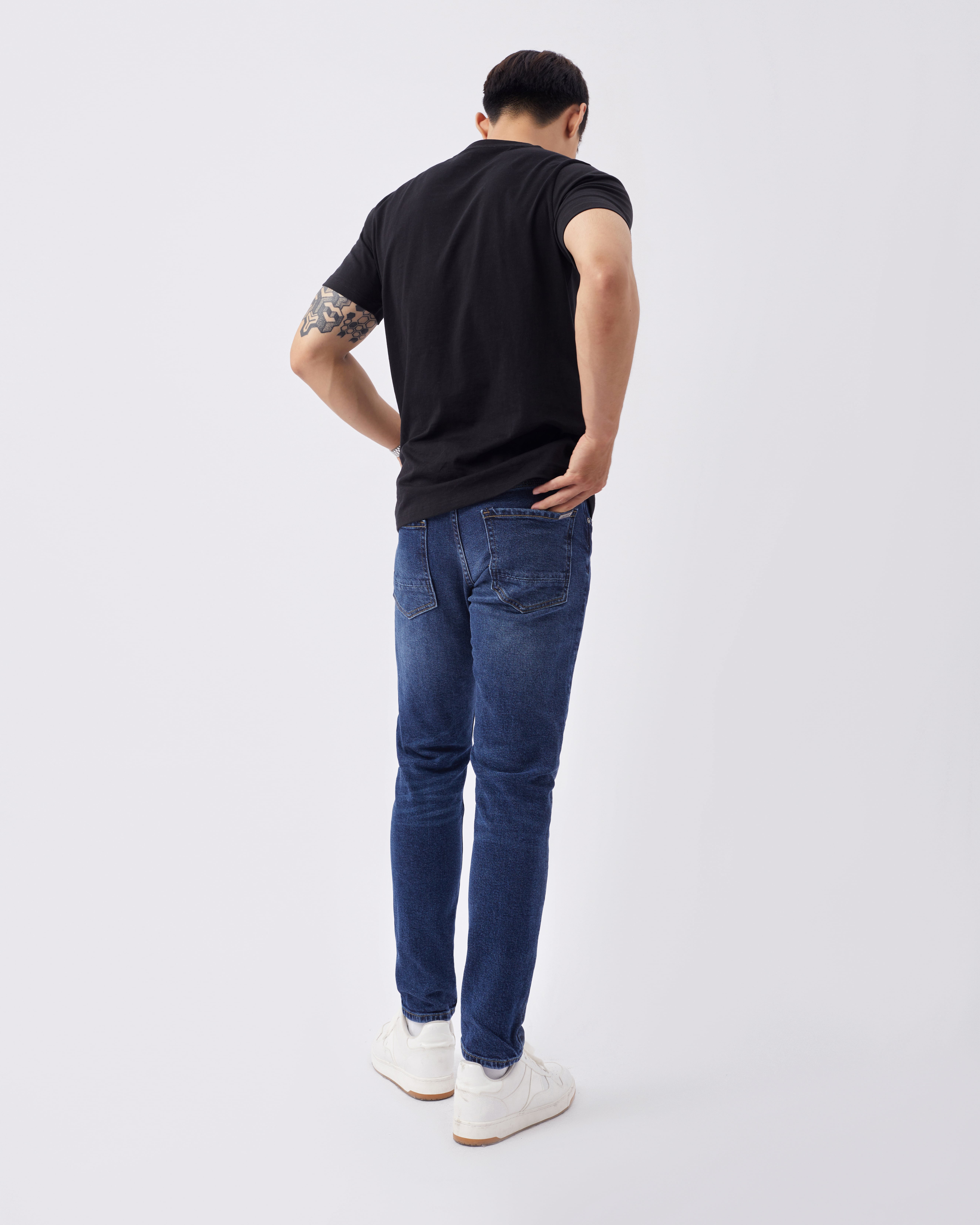 Quần jean nam xanh cao cấp MENFIT 0341 chất denim co giãn nhẹ 2 chiều, chuẩn form, thời trang